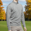 adidas Ultimate365 DWR Textured 1/4 Zip Chest Logo Sweatshirt - Grey Three