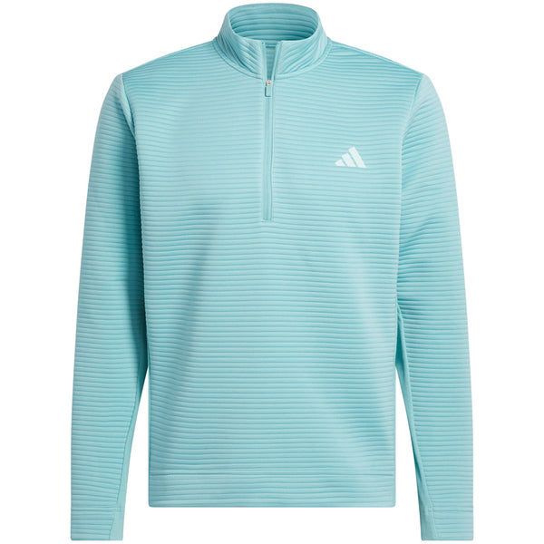 adidas Ultimate365 DWR Textured 1/4 Zip Chest Logo Sweatshirt - Mint Ton