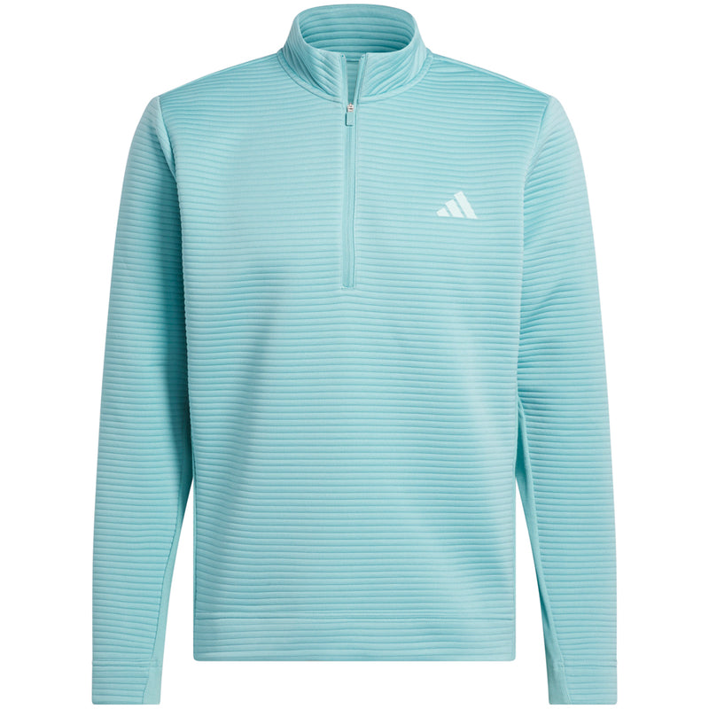 adidas Ultimate365 DWR Textured 1/4 Zip Chest Logo Sweatshirt - Mint Ton