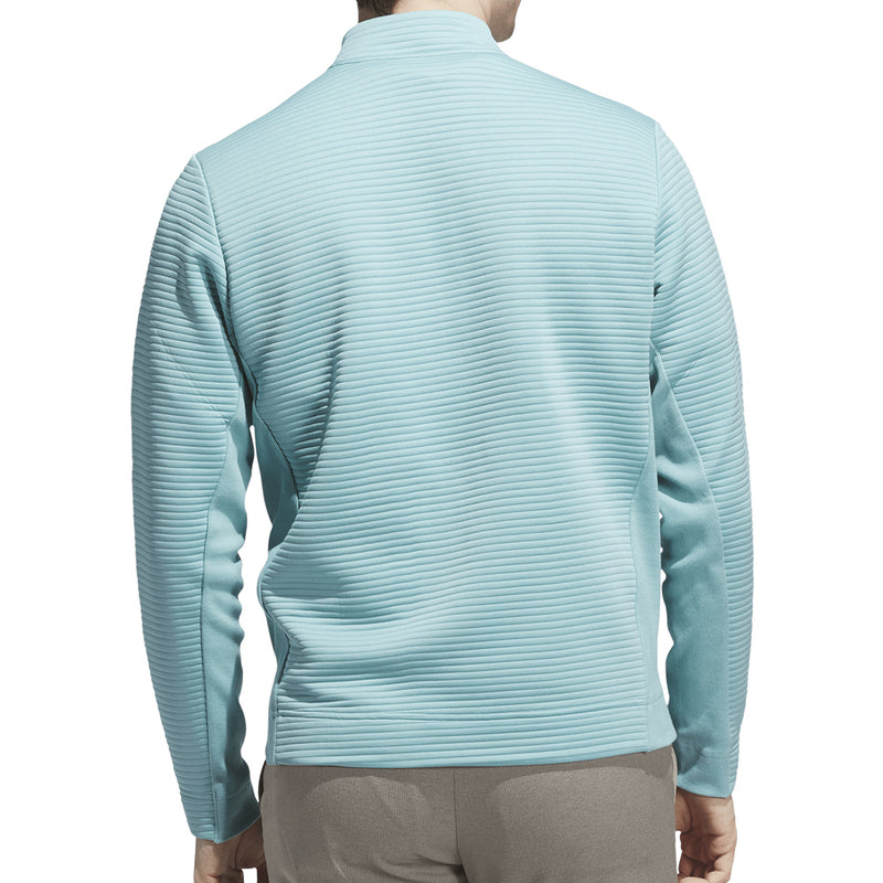 adidas Ultimate365 DWR Textured 1/4 Zip Chest Logo Sweatshirt - Mint Ton