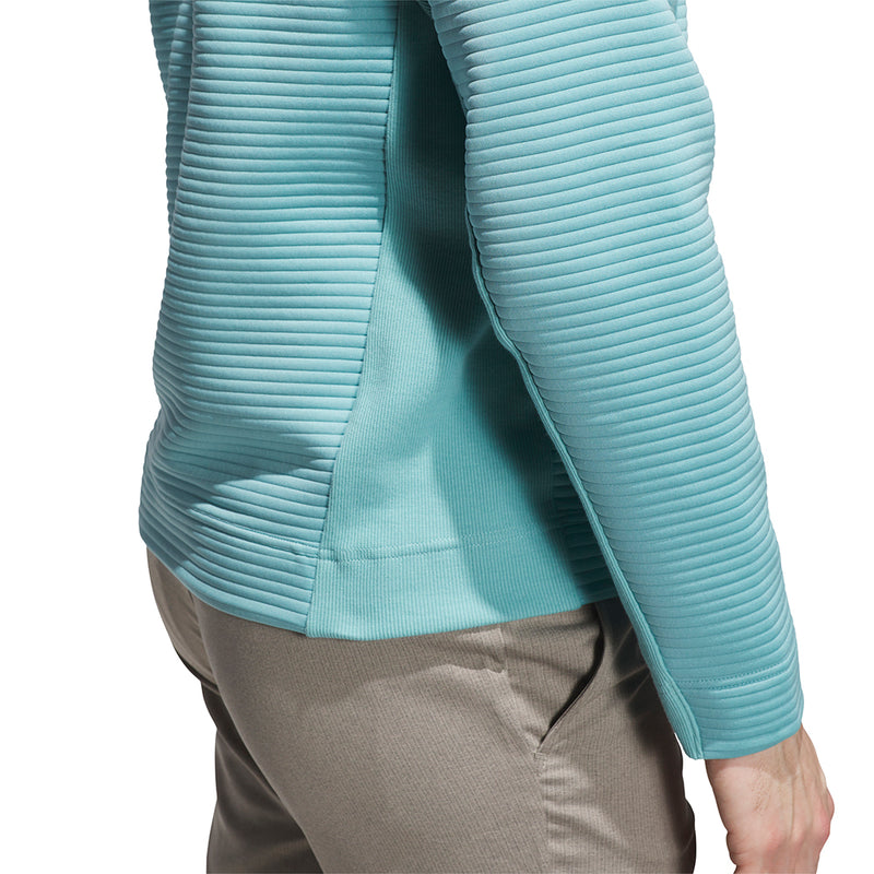 adidas Ultimate365 DWR Textured 1/4 Zip Chest Logo Sweatshirt - Mint Ton