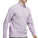 adidas Ultimate365 DWR Textured 1/4 Zip Arm Logo Sweatshirt - Powder Plum