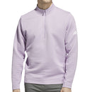 adidas Ultimate365 DWR Textured 1/4 Zip Arm Logo Sweatshirt - Powder Plum
