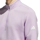 adidas Ultimate365 DWR Textured 1/4 Zip Arm Logo Sweatshirt - Powder Plum