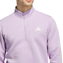 adidas Ultimate365 DWR Textured 1/4 Zip Chest Logo Sweatshirt - Powder Plum