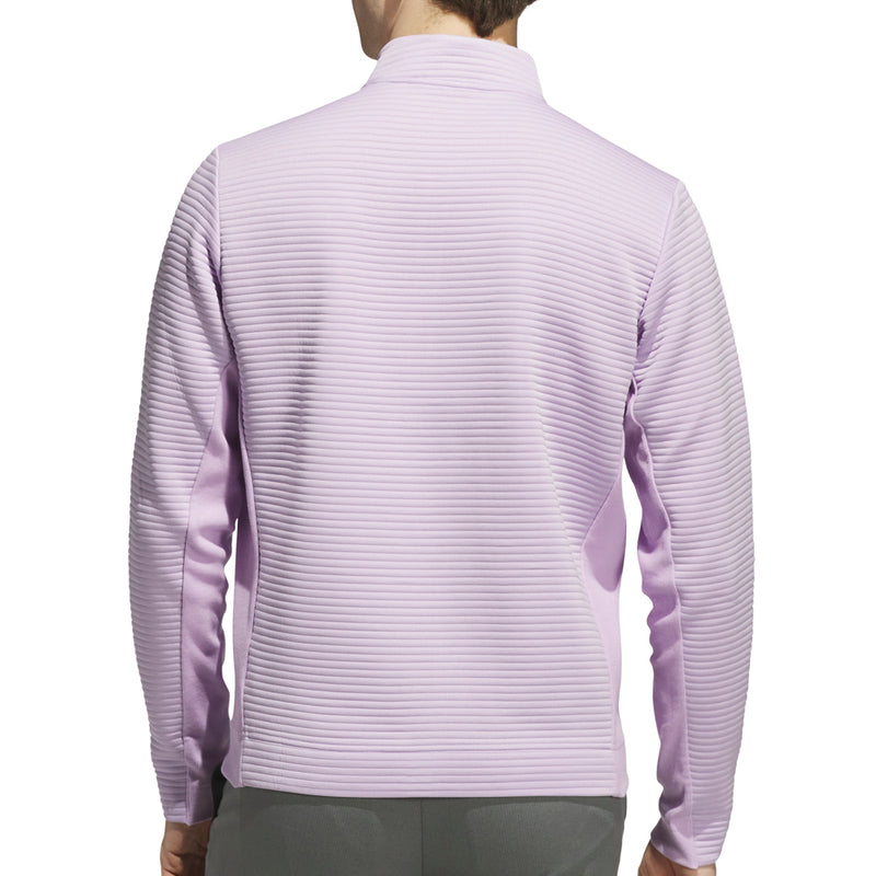adidas Ultimate365 DWR Textured 1/4 Zip Chest Logo Sweatshirt - Powder Plum