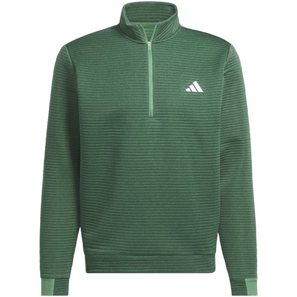 adidas Ultimate365 DWR Textured 1/4 Zip Pullover - Collegiate Green/Preloved Green