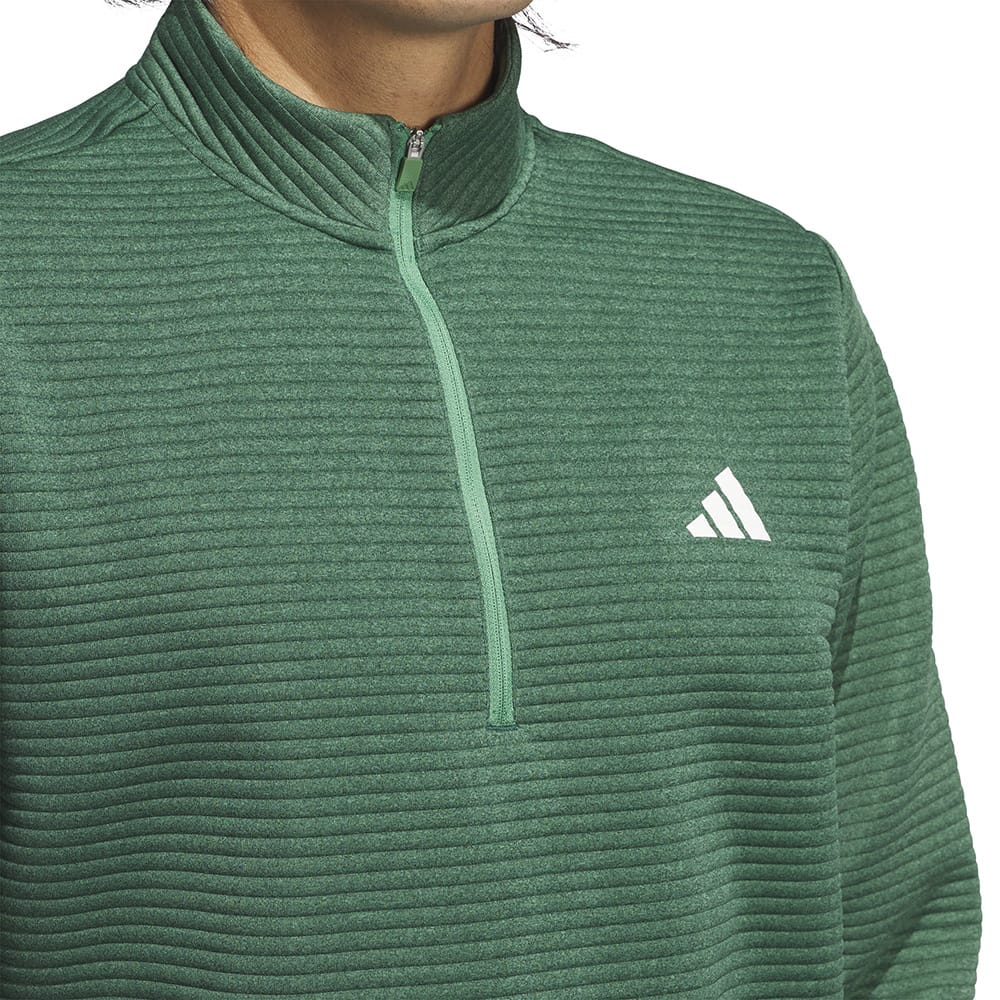 adidas Ultimate365 DWR Textured 1/4 Zip Pullover - Collegiate Green/Pr
