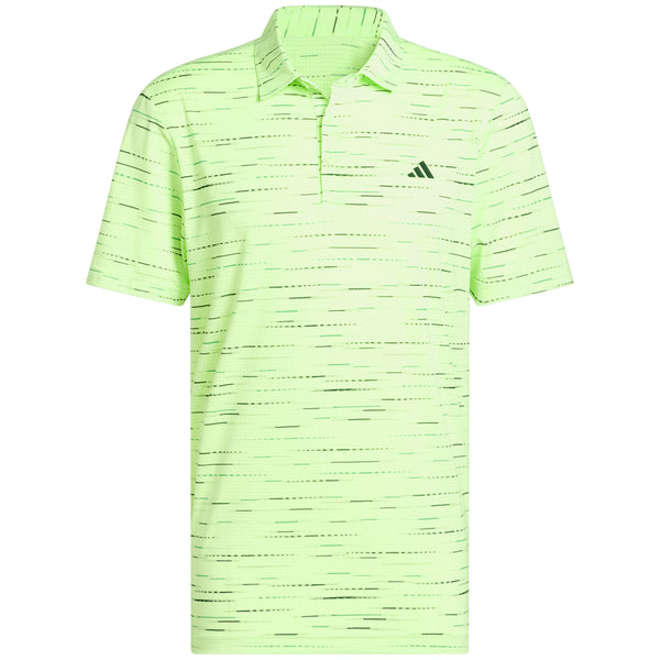 adidas Ultimate365 Mesh Glimmer Print Polo Shirt - Lime Burst