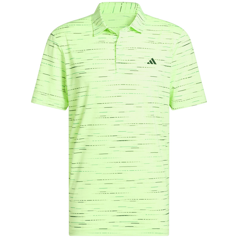 adidas Ultimate365 Mesh Glimmer Print Polo Shirt - Lime Burst