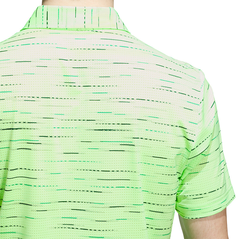 adidas Ultimate365 Mesh Glimmer Print Polo Shirt - Lime Burst