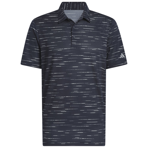 adidas Ultimate365 Mesh Glimmer Print Polo Shirt Sleeve Logo - Collegiate Navy