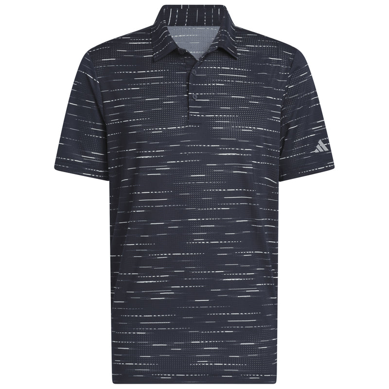 adidas Ultimate365 Mesh Glimmer Print Polo Shirt Sleeve Logo - Collegiate Navy