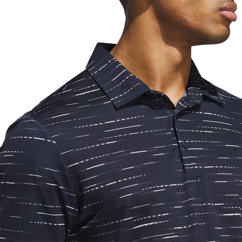 adidas Ultimate365 Mesh Glimmer Print Polo Shirt Sleeve Logo - Collegiate Navy