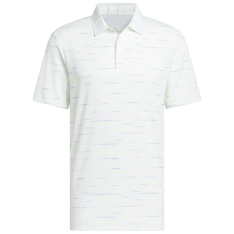adidas Ultimate365 Mesh Glimmer Print Polo Shirt Sleeve Logo - White