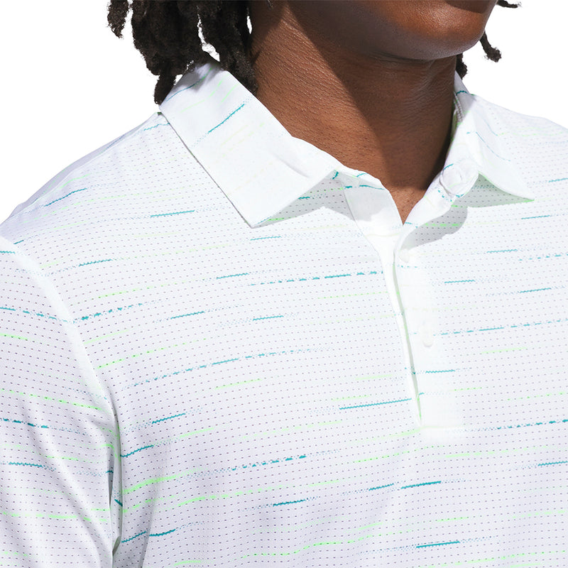 adidas Ultimate365 Mesh Glimmer Print Polo Shirt Sleeve Logo - White