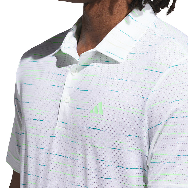 adidas Ultimate365 Mesh Glimmer Print Polo Shirt - White