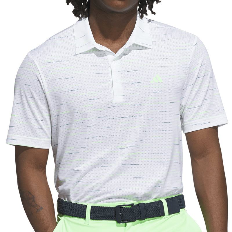 adidas Ultimate365 Mesh Glimmer Print Polo Shirt - White