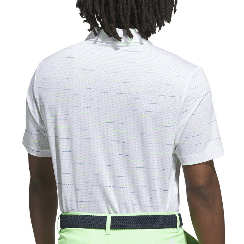 adidas Ultimate365 Mesh Glimmer Print Polo Shirt - White