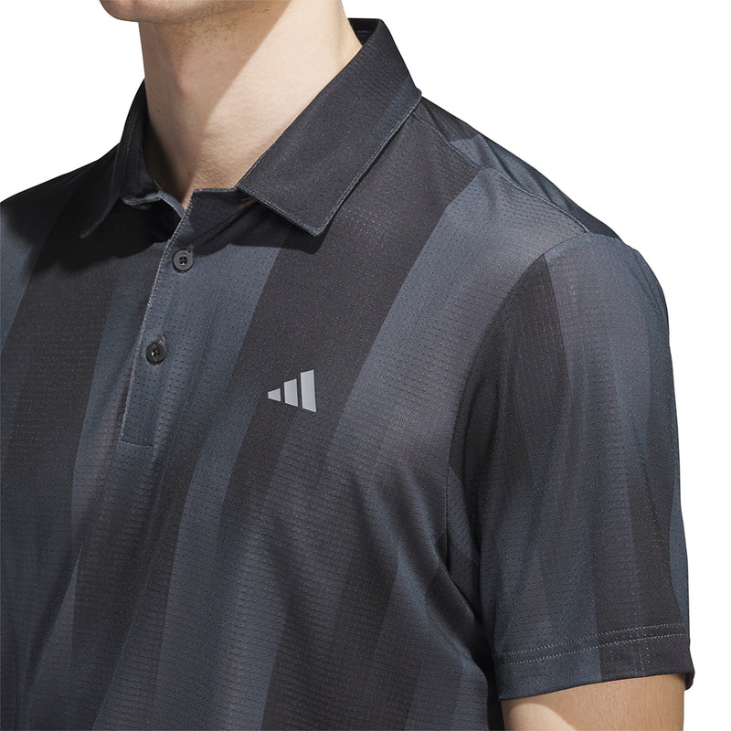 adidas Ultimate365 Mesh Radiant Print Polo Shirt - Grey Six/Black