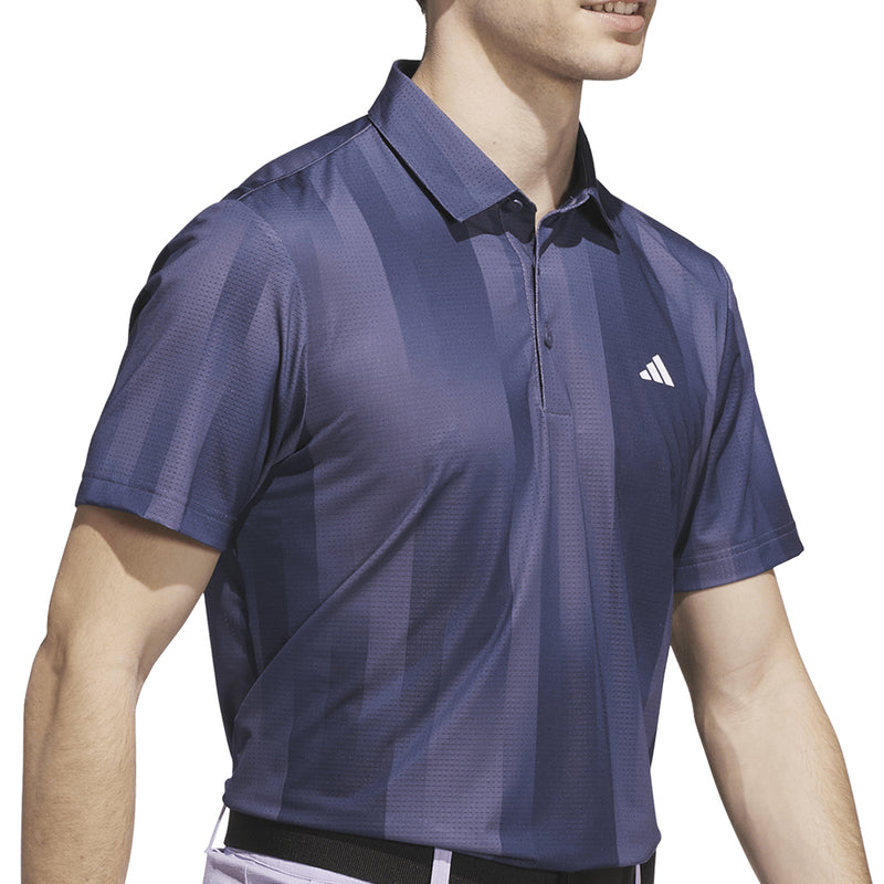 adidas Ultimate365 Mesh Radiant Print Polo Shirt - Preloved Violet/Collegiate Navy