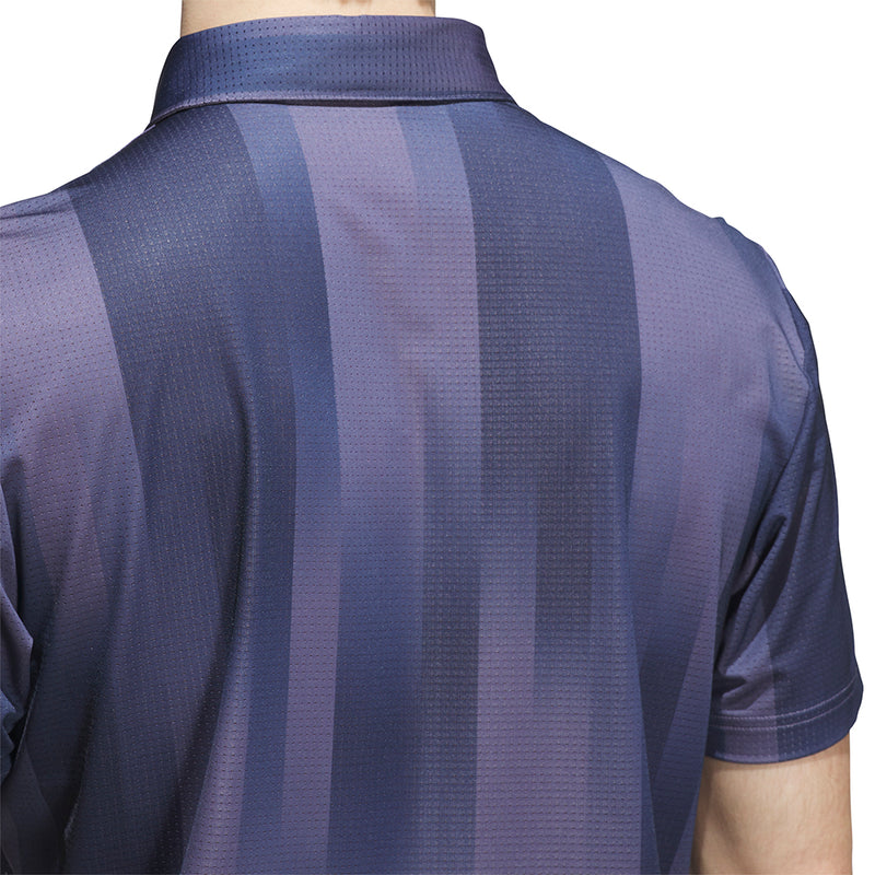 adidas Ultimate365 Mesh Radiant Print Polo Shirt - Preloved Violet/Collegiate Navy