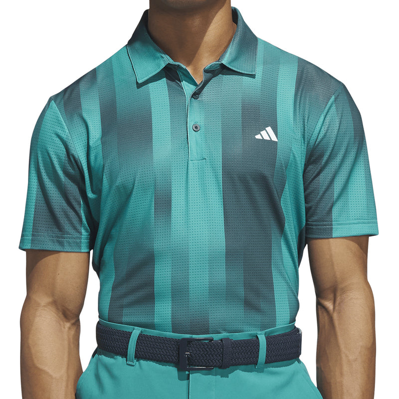 adidas Ultimate365 Mesh Radiant Print Polo Shirt - Pure Teal/Aurora Ivy
