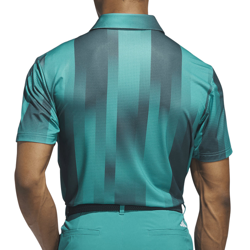 adidas Ultimate365 Mesh Radiant Print Polo Shirt - Pure Teal/Aurora Ivy