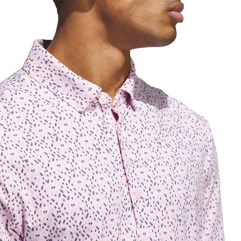 adidas Ultimate365 Micro Argyle Polo Shirt - Clear Pink/Preloved Violet