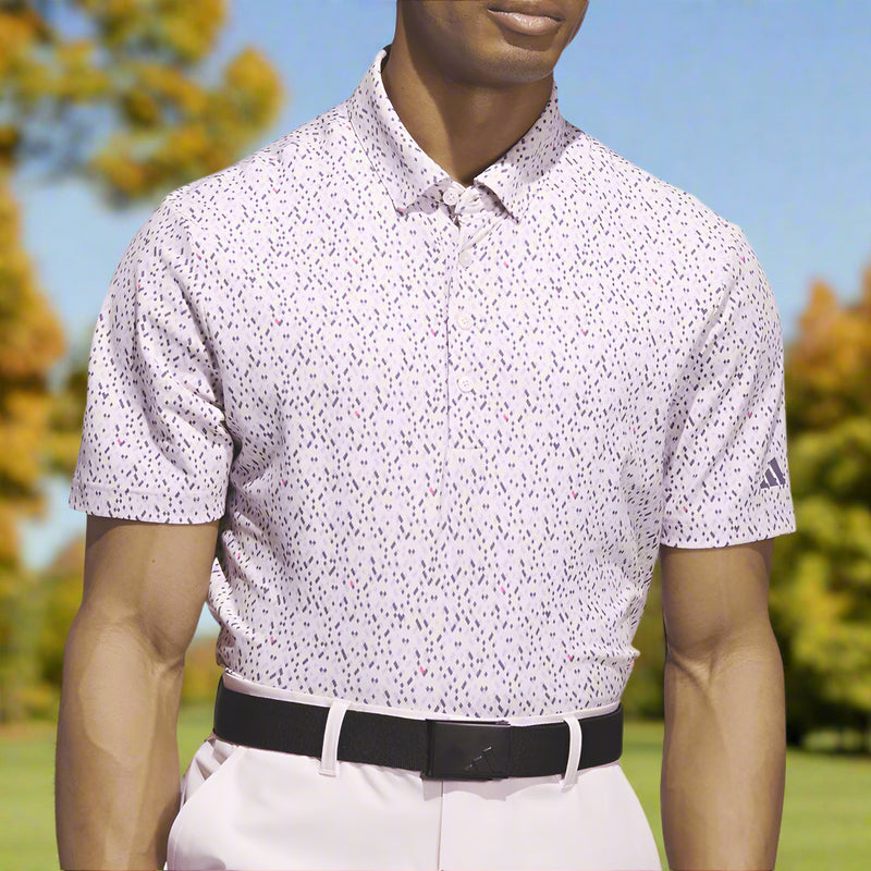 adidas Ultimate365 Micro Argyle Polo Shirt - Clear Pink/Preloved Violet