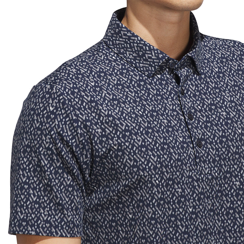 adidas Ultimate365 Micro Argyle Polo Shirt - Collegiate Navy/Grey Three