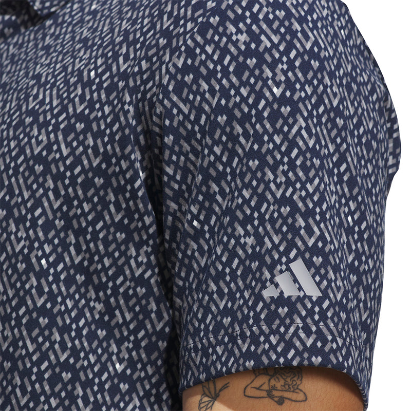 adidas Ultimate365 Micro Argyle Polo Shirt - Collegiate Navy/Grey Three