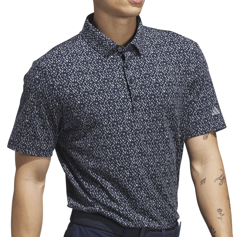 adidas Ultimate365 Micro Argyle Polo Shirt - Collegiate Navy/Grey Three