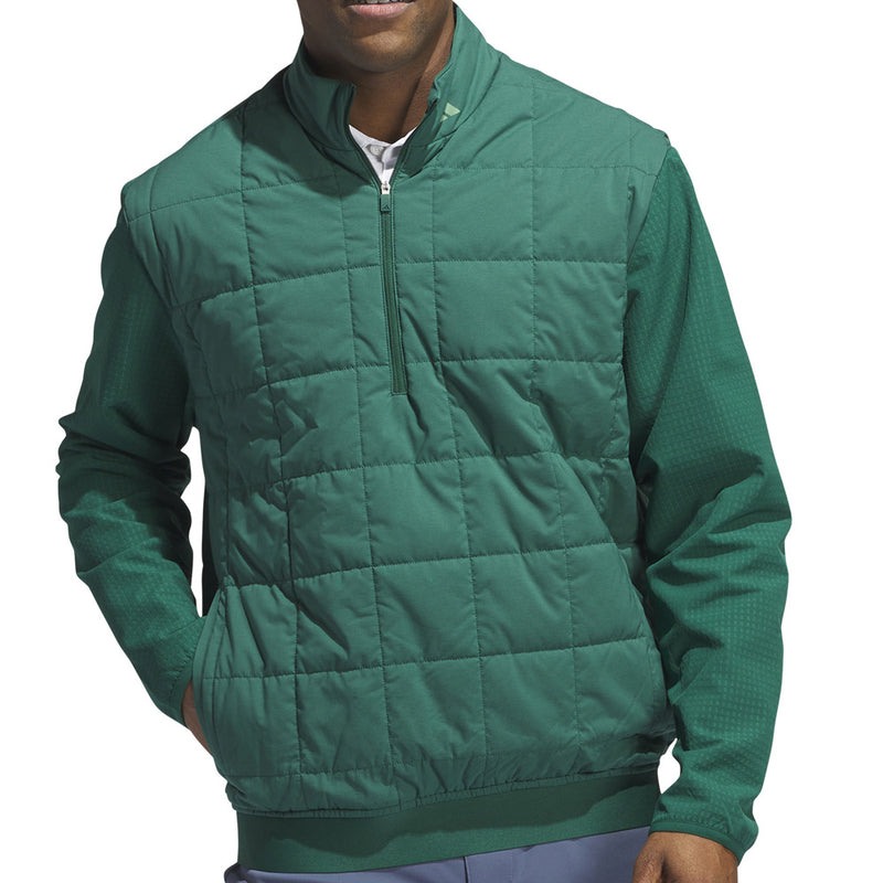 adidas Ultimate365 Quilted DWR 1/2 Zip Pullover - Collegiate Green