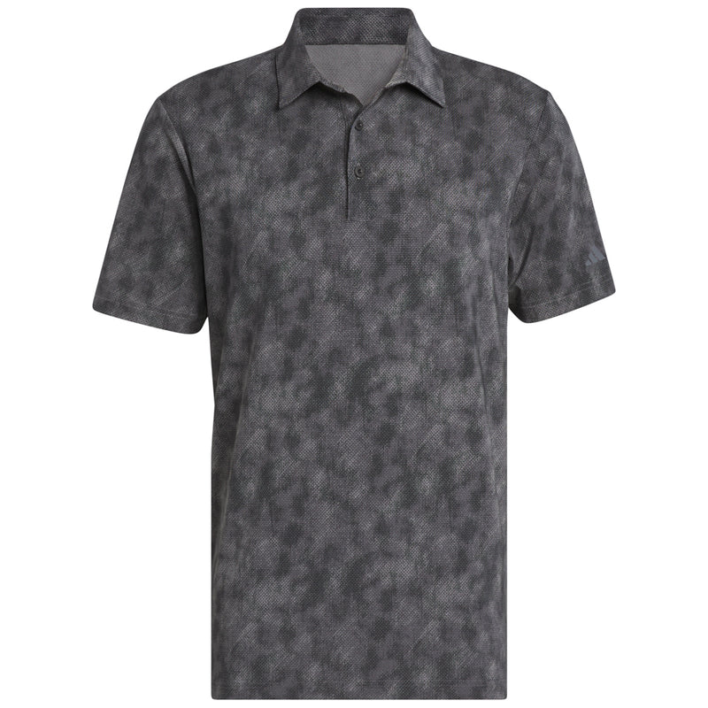 adidas Ultimate365 Textured Print Polo Shirt - Black/Grey Five