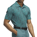 adidas Ultimate365 Textured Print Polo Shirt - Pure Teal/Aurora Ivy