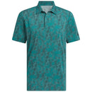 adidas Ultimate365 Textured Print Polo Shirt - Pure Teal/Aurora Ivy