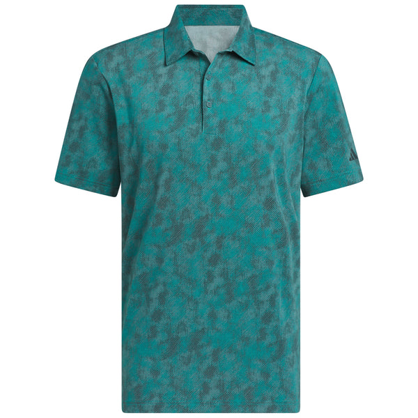 adidas Ultimate365 Textured Print Polo Shirt - Pure Teal/Aurora Ivy