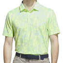 adidas Ultimate365 Textured Print Polo Shirt - White/Lime Burst
