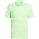 adidas Ultimate365 Textured Print Polo Shirt - White/Lime Burst