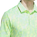 adidas Ultimate365 Textured Print Polo Shirt - White/Lime Burst
