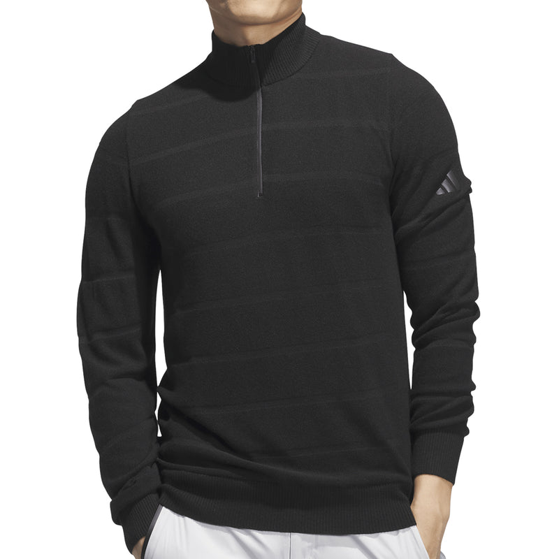 adidas Ultimate365 Tour Wind Knit 1/4 Zip - Black