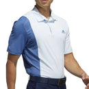 adidas Ultimate365 Blocked Print Polo Shirt - Sky Tint/Trace Royal/Collegiate Navy