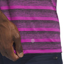 adidas 2 Colour Stripe Polo Shirt - Black/Lucid Fuchsia