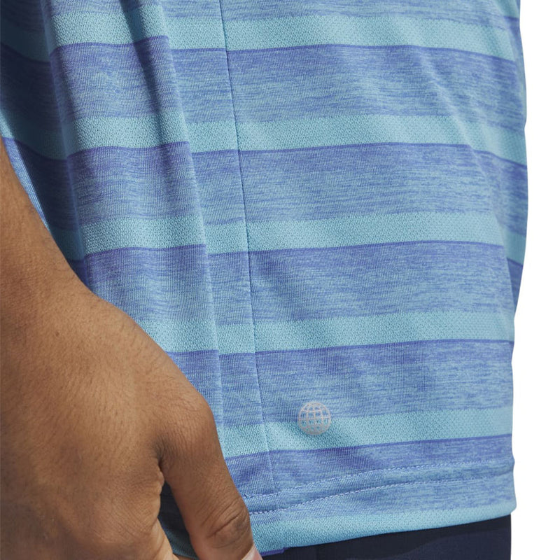 adidas 2 Colour Stripe Polo Shirt - Blue Fusion/Preloved Blue