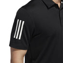adidas 3-Stripe Golf Polo Shirt - Black/White