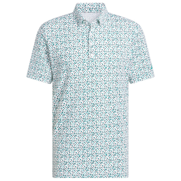 adidas Ultimate365 Micro Argyle Polo Shirt - White/Pure Teal