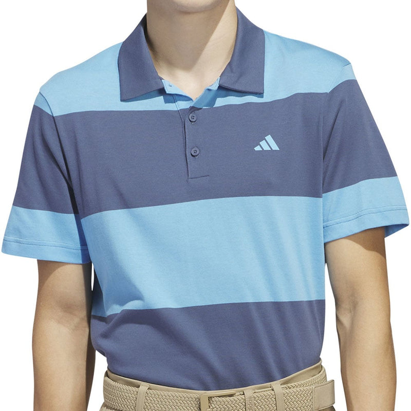 adidas Core Block Polo Shirt Semi Blue Burst Preloved Ink