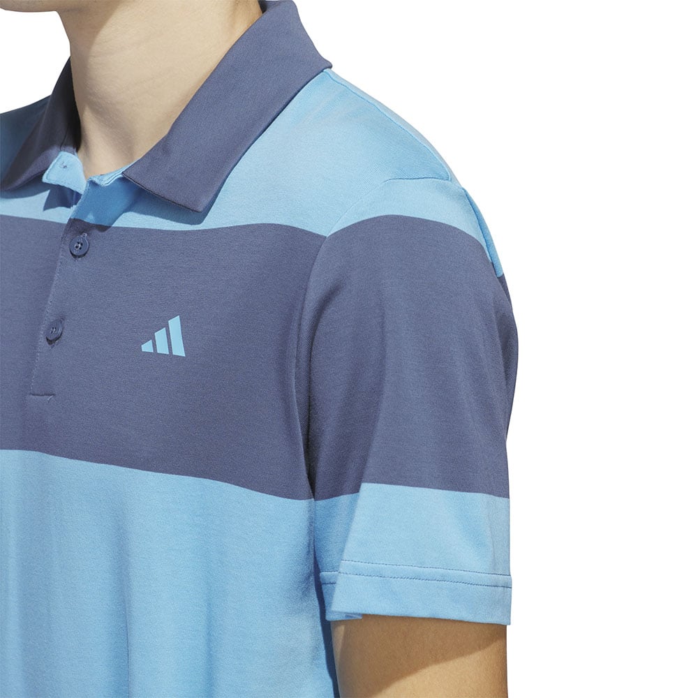 adidas Core Block Polo Shirt Semi Blue Burst Preloved Ink