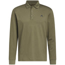 adidas Essentials Heathered Long Sleeve Polo Shirt - Olive Strata Melange